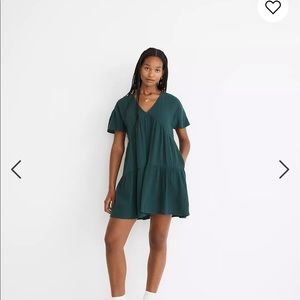 Madewell Lightspun popover tiered mini dress